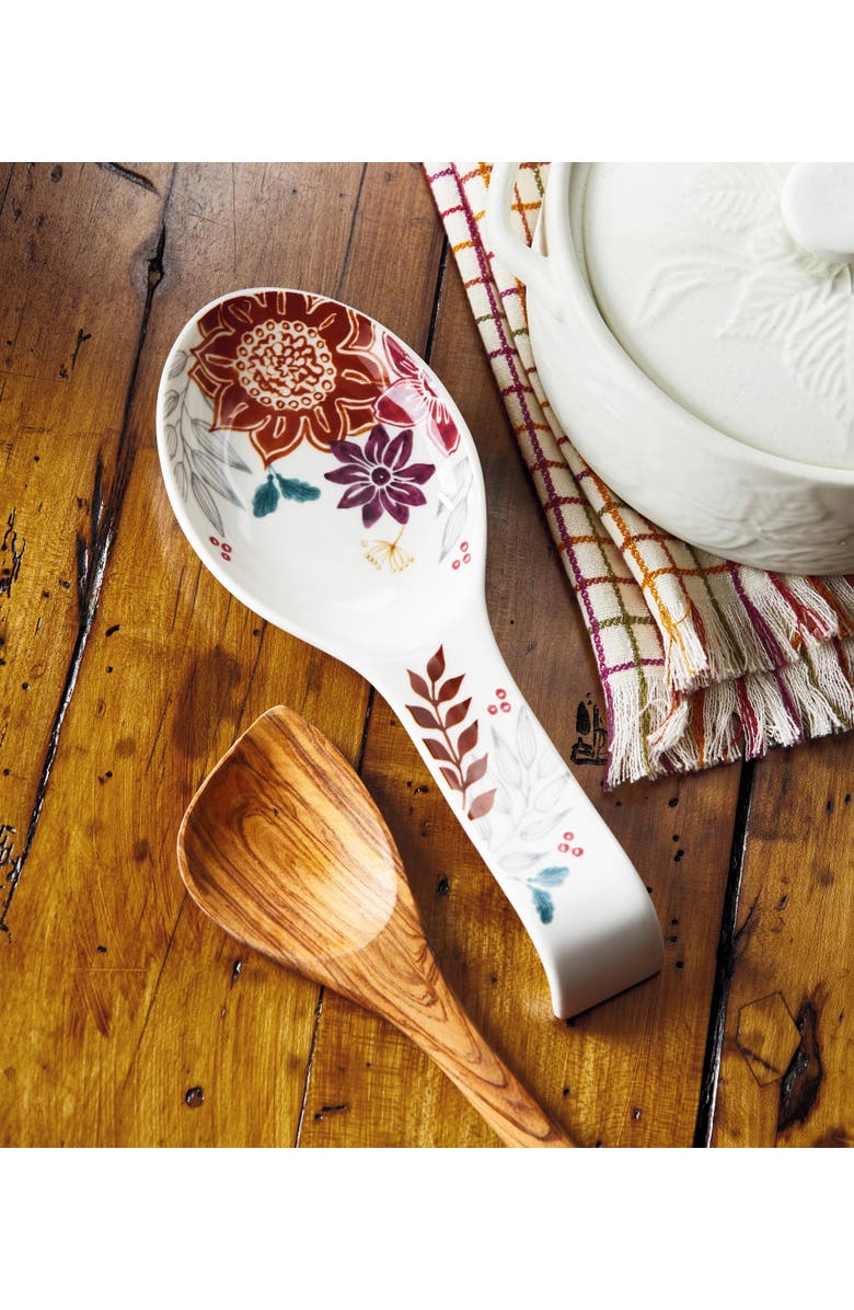 tag Autumn Bloom Fall Stoneware Spoon Rest Multi 9.45 x 3.75 x 1.35 in, Alternate, color, Green