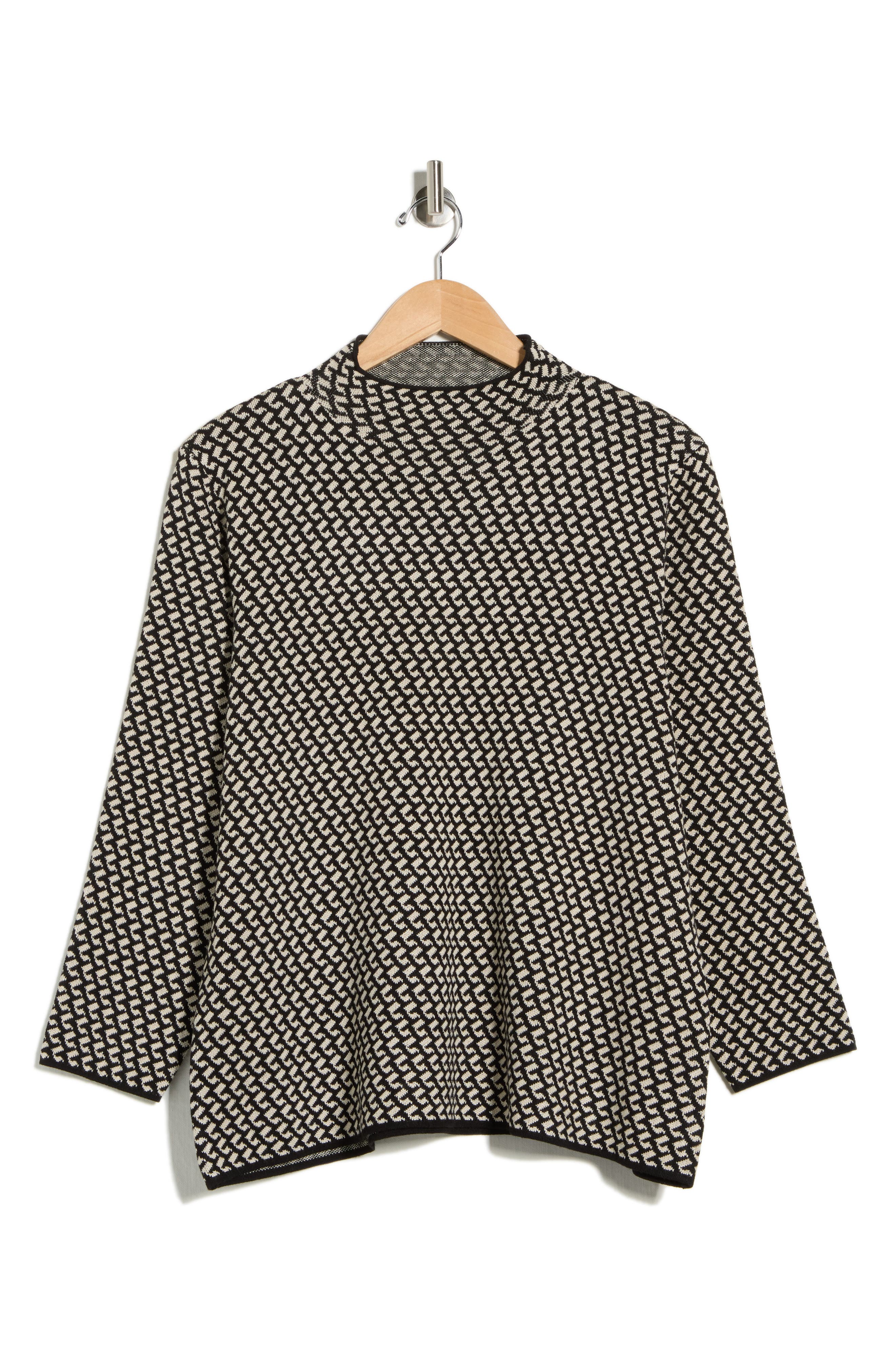 MAX STUDIO Check Mock Neck Sweater