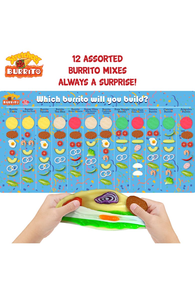 Burrito, Surprise Styles & Toppings, Stretchy Toy Food, 3+, Alternate, color, Multicolored