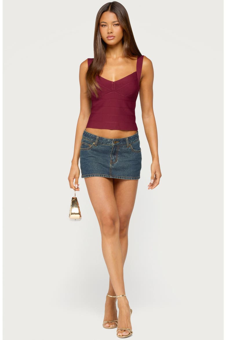 Ianthe Bandage Knit Top, Alternate, color, WINE