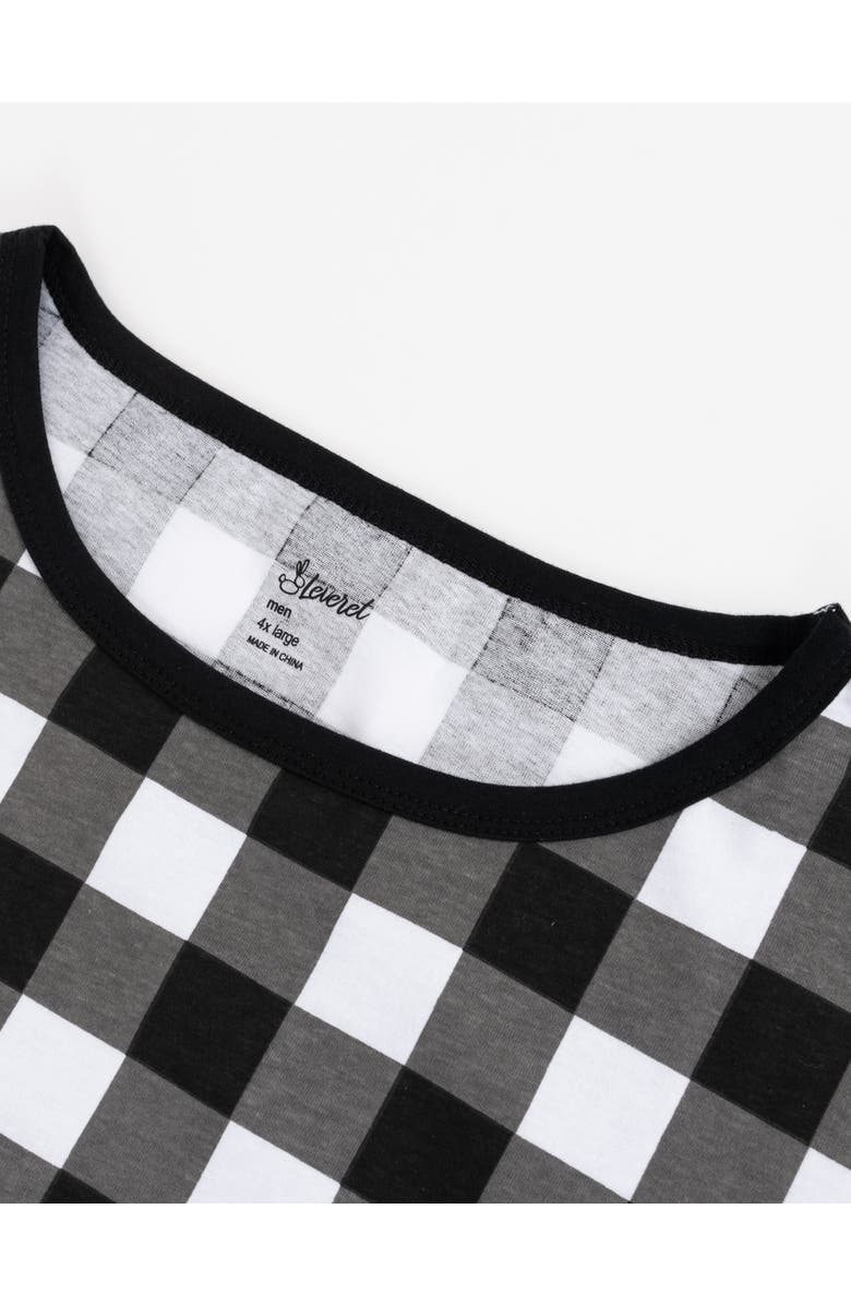 Leveret Men's Cotton Plaid Matching Family Holiday Pajamas, Alternate, color, Plaid Black & White