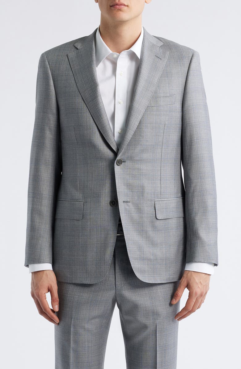 Heritage Gold Classic Fit Super 130s Grey Plaid Wool Suit, Alternate, color, 