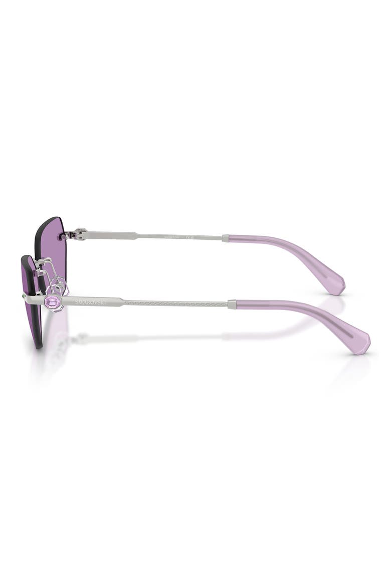 58mm Irregular Sunglasses, Alternate, color, SILVER / VIOLET