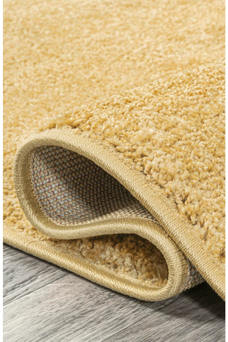 Haze Solid Low-Pile Round Area Rug, Alternate, color, Yellow/Amber