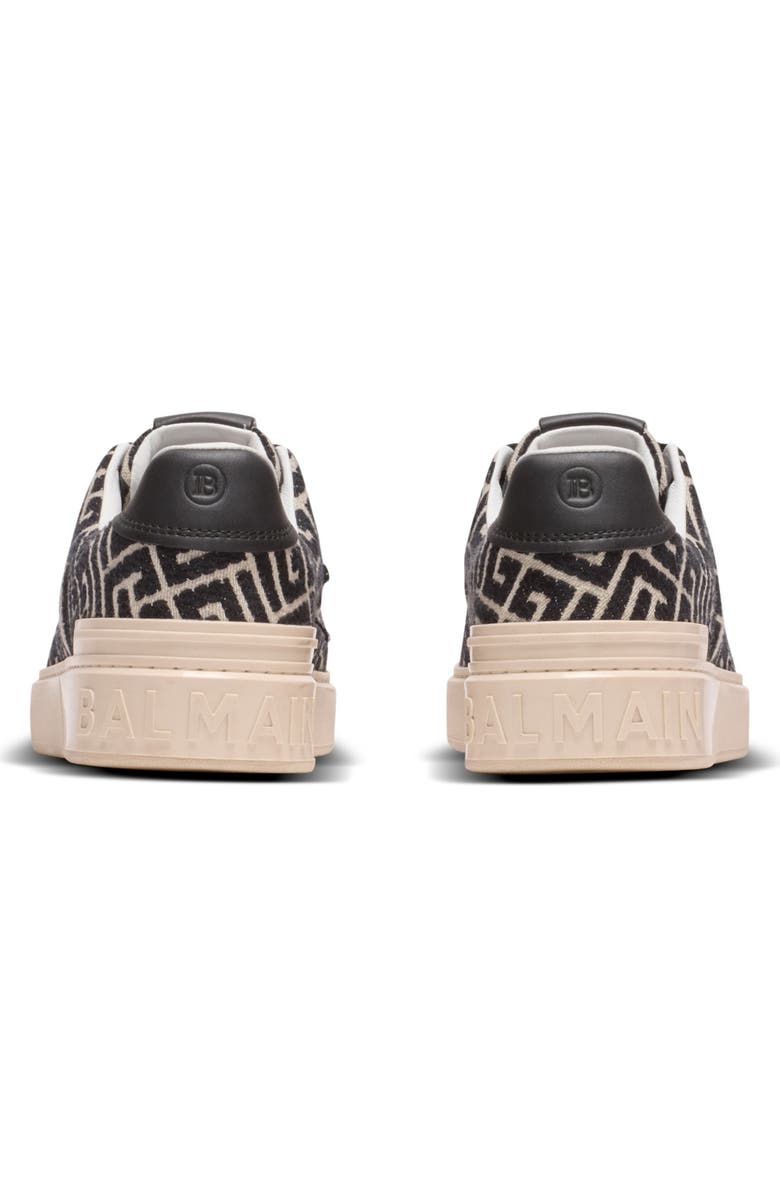 Balmain Monogram jacquard B-Court trainers, Alternate, color, Black