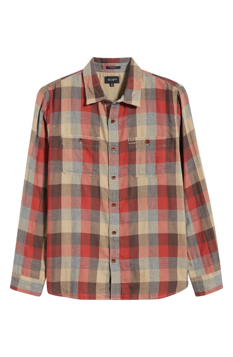 AG Mason Plaid Button-Up Work Shirt, Main, color, 
