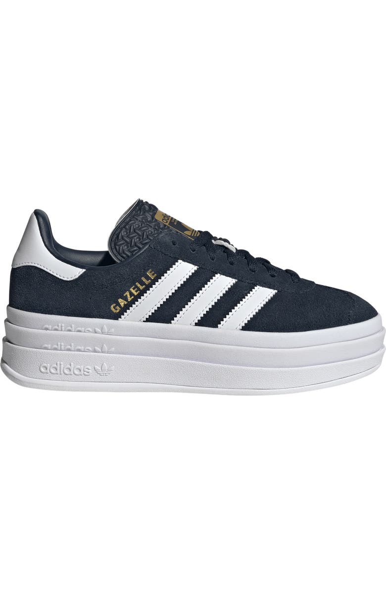 adidas Kids' Gazelle Bold Sneaker, Alternate, color, Aurora Ink/ White/ Gold