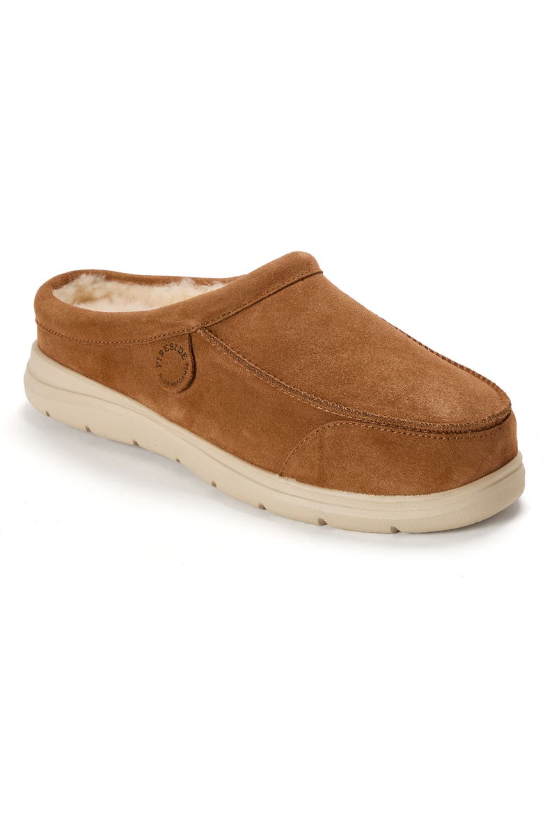 DEARFOAMS Lithgow Genuine Shearling Clog, Main, color, Chestnut