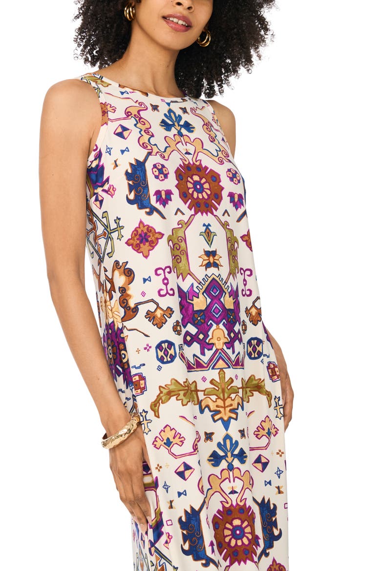 Tie Print Sleeveless Maxi Dress, Alternate, color, NEW IVORY