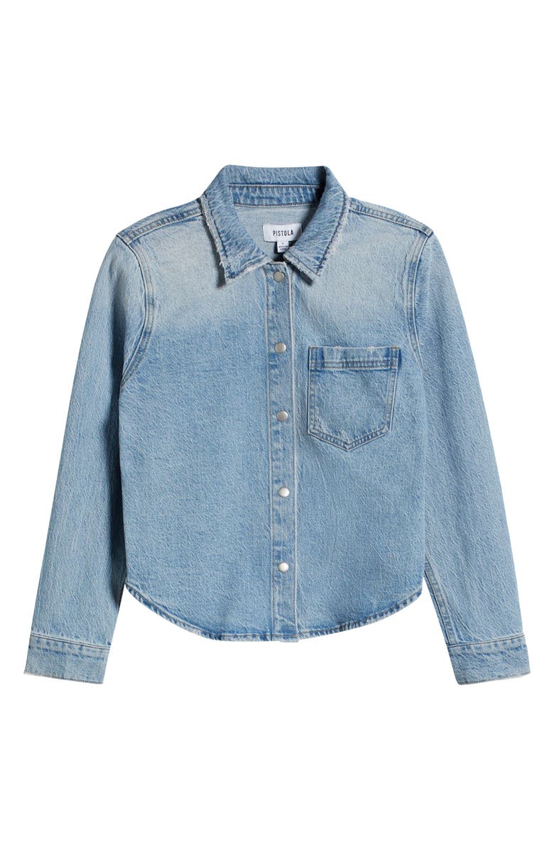 Pistola Jules Fitted Denim Snap-Up Shirt, Alternate, color, Scholar Vintage