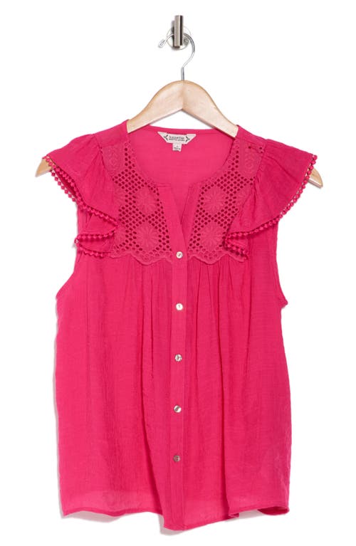 NANETTE LEPORE NANETTE LEPORE FLUTTER SLEEVE BUTTON-UP SHIRT