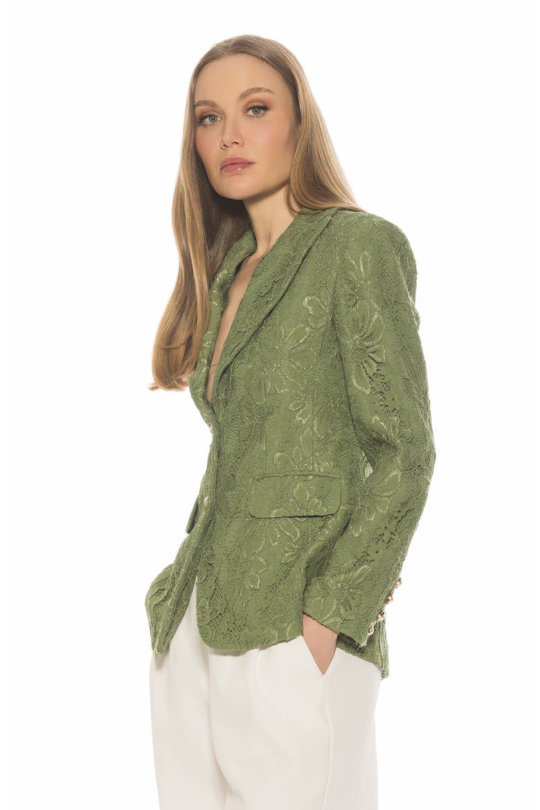 Nyx Lace Blazer, Alternate, color, GREEN