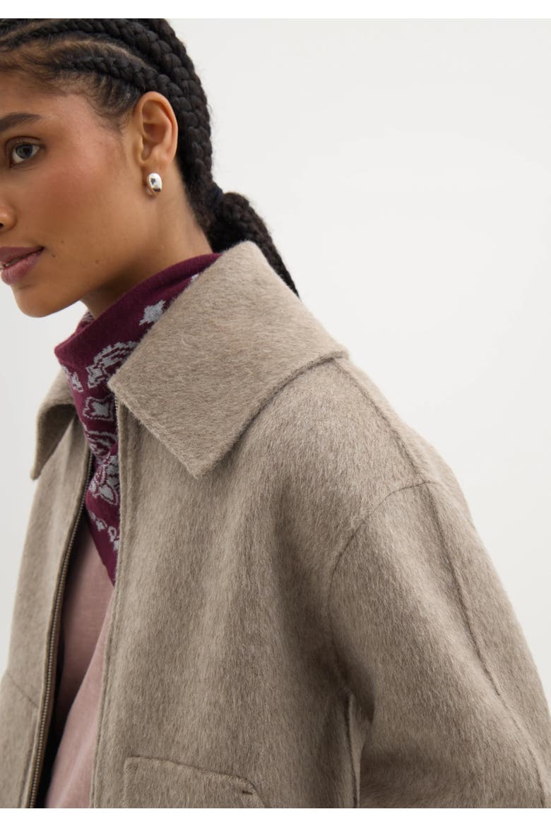 Nerise Double Faced Zip Jacket, Alternate, color, Oatmeal Marl