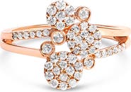 Haus of Brilliance Silver 1/2 Cttw Diamond Scatter Composite Bypass Ring
