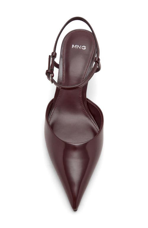 Mango Tesy Ankle Strap Pointed Toe Pump In Burgundy