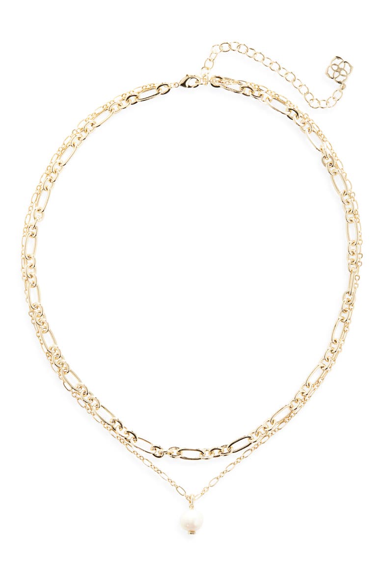 Ashton Layered Freshwater Pearl Pendant Necklace, Main, color, GOLD FRESHWATER CULTURED PEARL