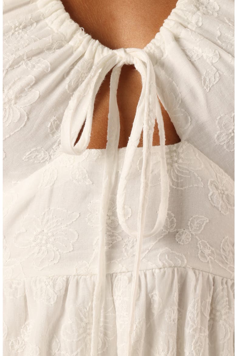 Rilie Floral Embroidered Halter Minidress, Alternate, color, WHITE