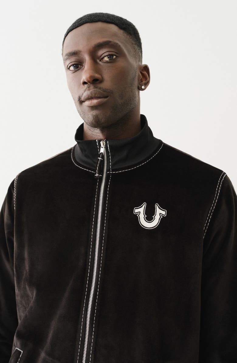 True Religion Big T Mock Neck Zip Bomber Jacket, Alternate, color, 