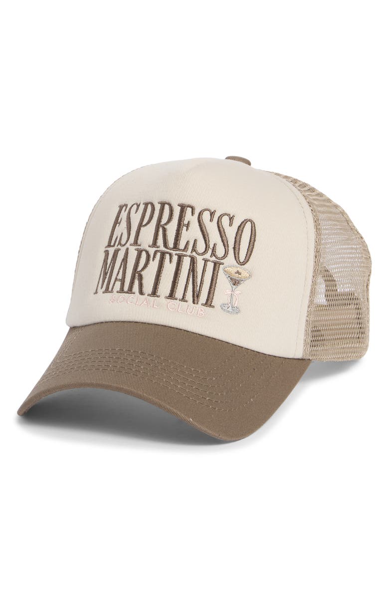 WORN/WEST Espresso Martini Trucker Hat, Main, color, Beige/ Tan