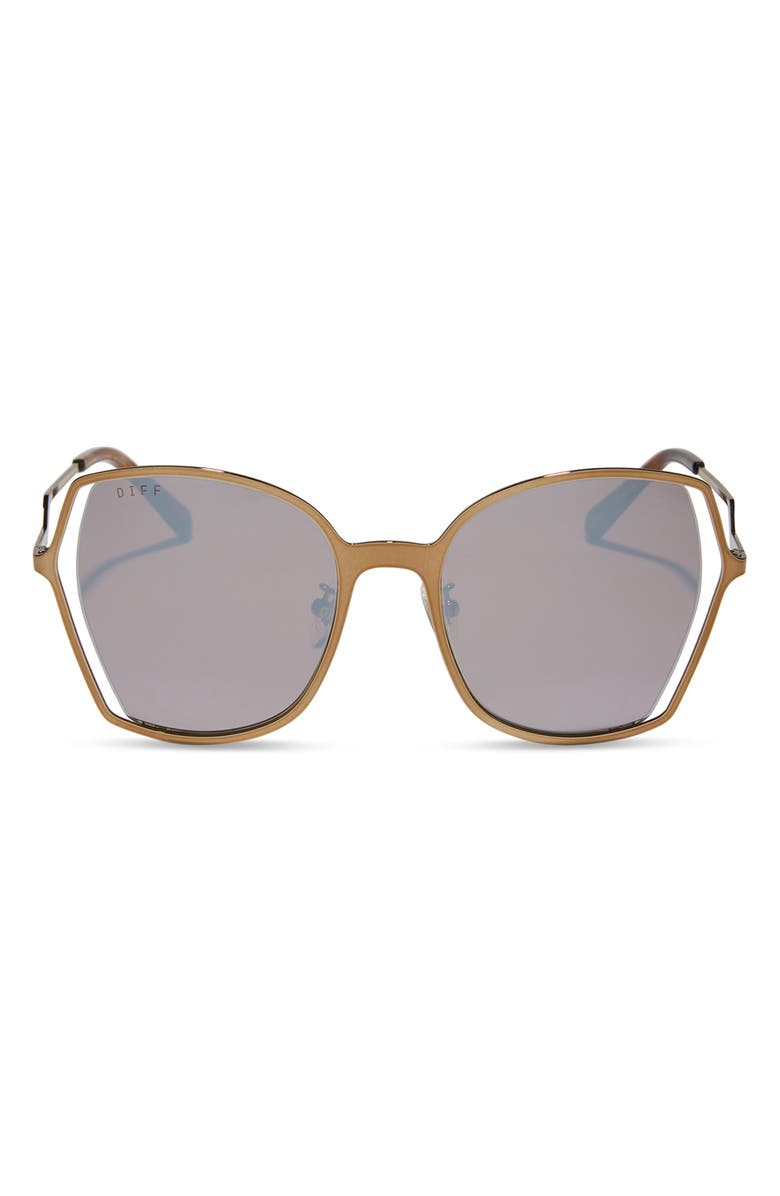 DIFF Donna III 53mm Square Sunglasses, Main, color, Brown Gold Flash