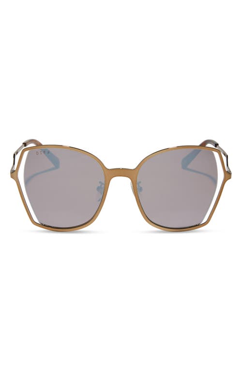 Diff Donna Iii 53mm Square Sunglasses In Brown Gold Flash