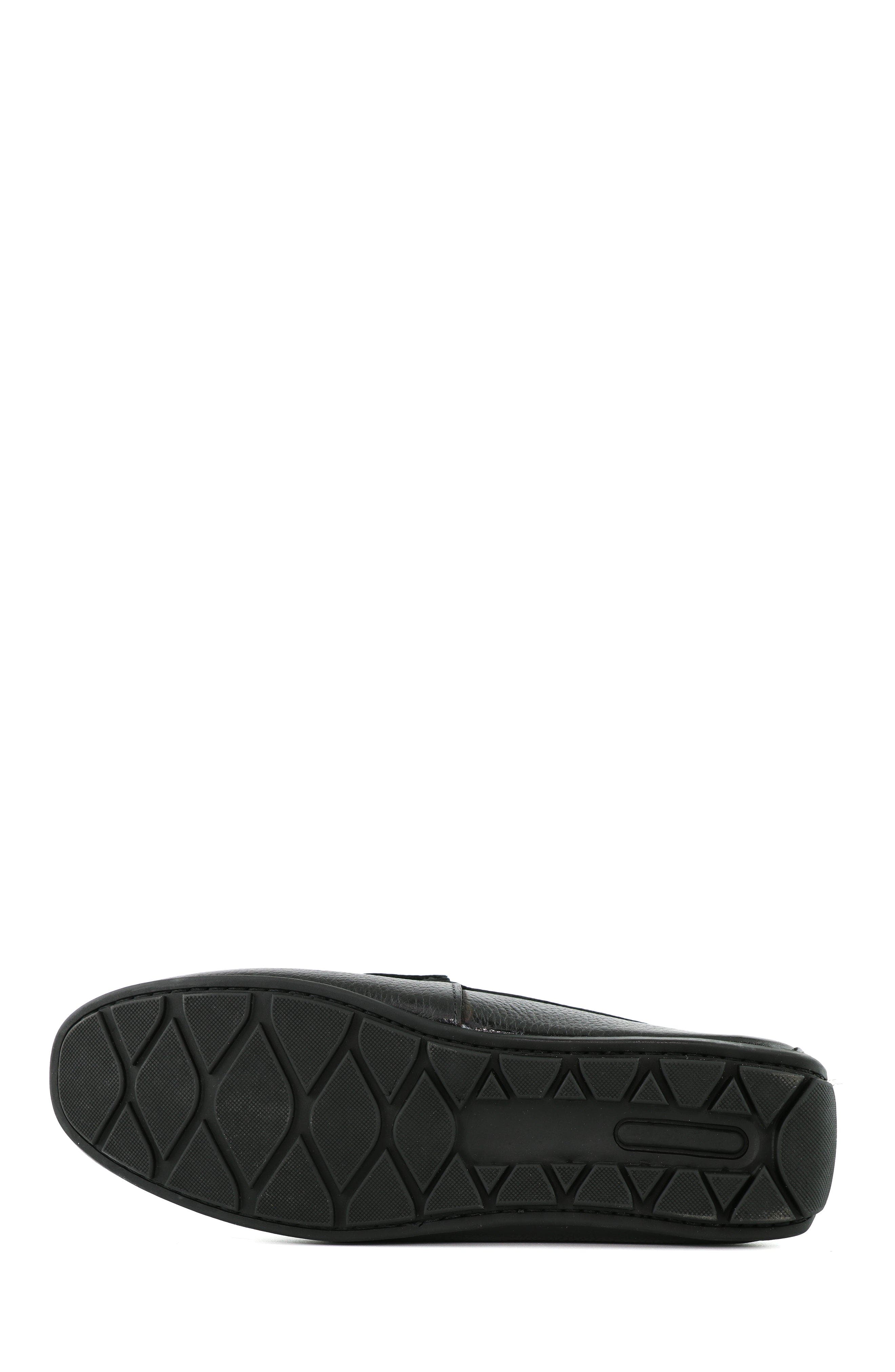 Central Park Leather Slip on Buckle Loafer, Alternate, color, Black Grainy Leather