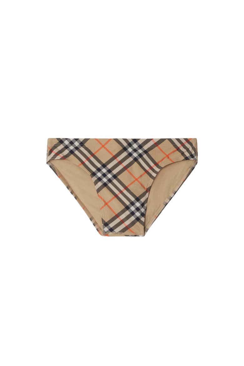 Check Swim Briefs, Alternate, color, Sand beige
