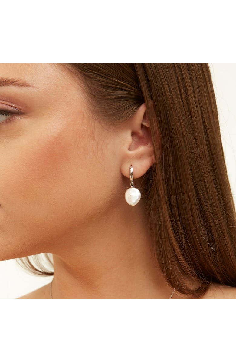 Spero London Treated Freshwater Cultured Baroque Pearl Hoop Earrings, Alternate, color, 