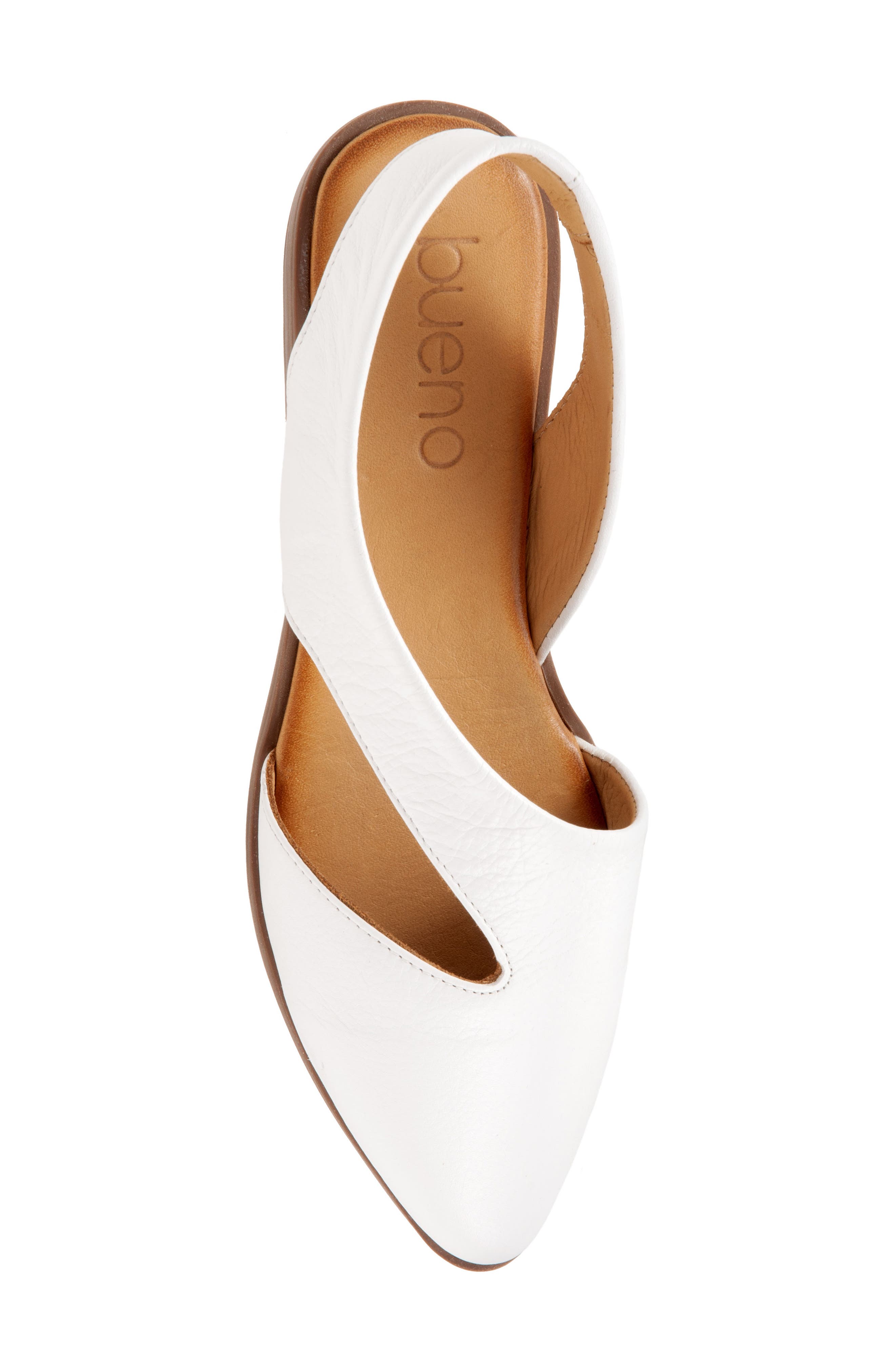 Bianca Pointed Toe Slingback Flat, Alternate, color, WHITE