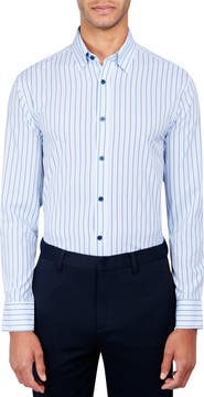 W.R.K Regular Fit Stripe Performance Stretch Dress Shirt