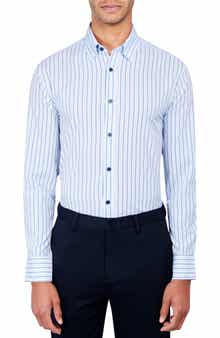 W.R.K Regular Fit Stripe Performance Stretch Dress Shirt