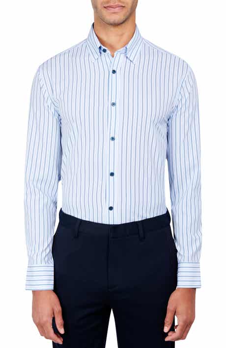 W.R.K Regular Fit Stripe Performance Stretch Dress Shirt