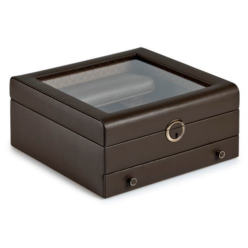 Wolf Earth Watch Stand Box In Coffee