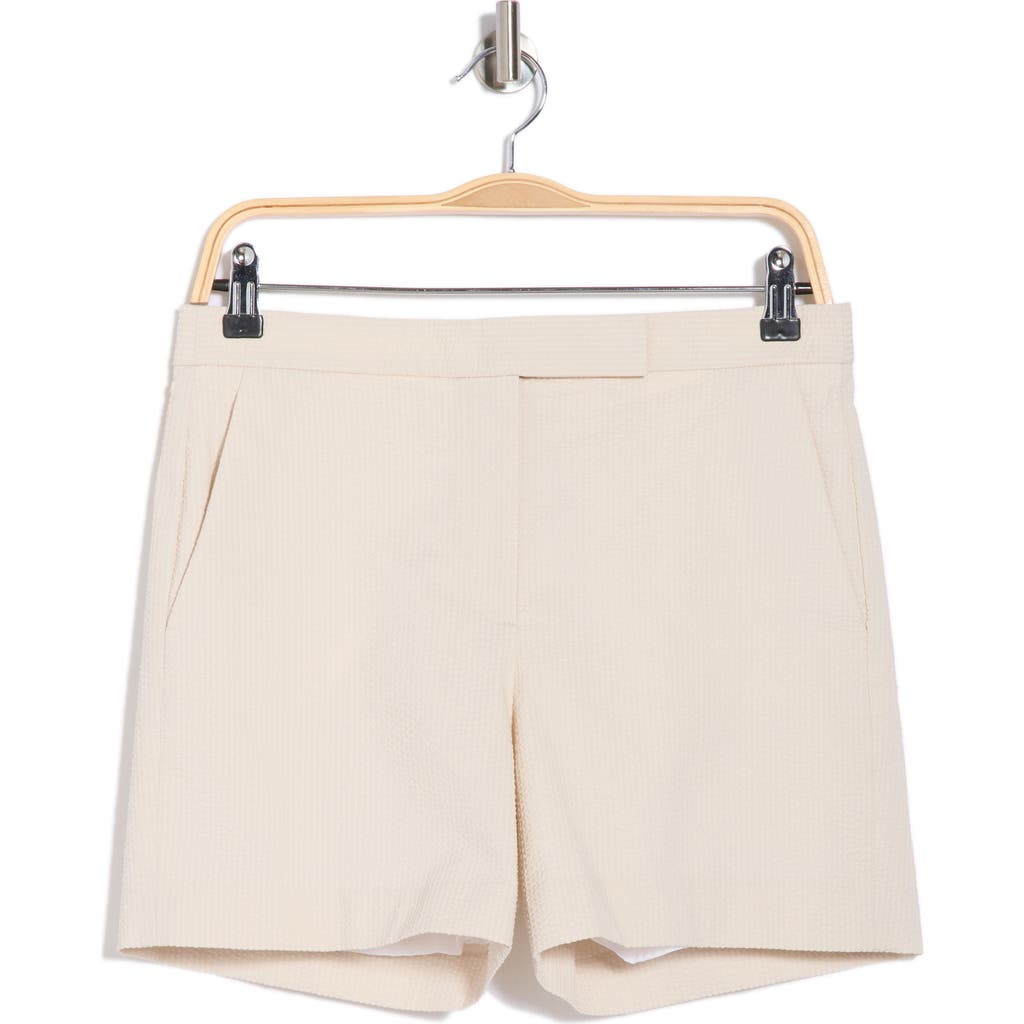 Theory Stripe Seersucker Cotton Blend Shorts