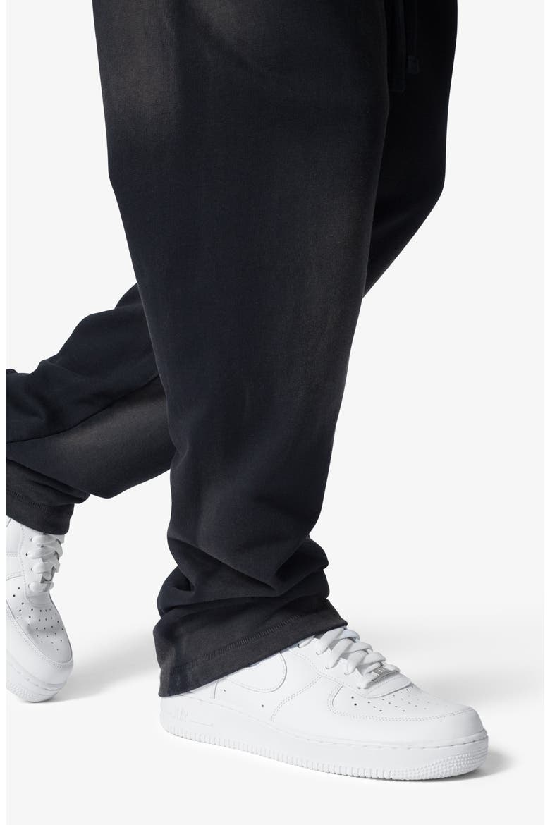 Faded Relaxed Fit Cotton Sweatpants, Alternate, color, WASHED BLACK