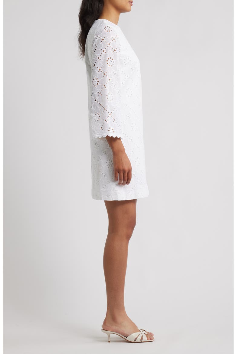 Richie Eyelet Embroidered Shift Dress, Alternate, color, RESORT WHITE BEACH HAVEN