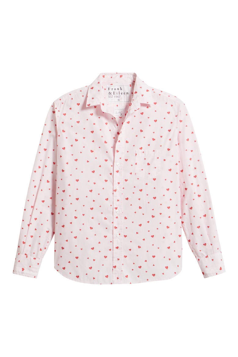 Eileen Relaxed Button-Up Shirt, Alternate, color, PINK STRIPE HEARTS