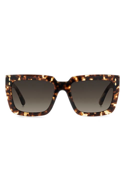 Isabel Marant 55mm Gradient Rectangular Sunglasses In Havana/brown Sf