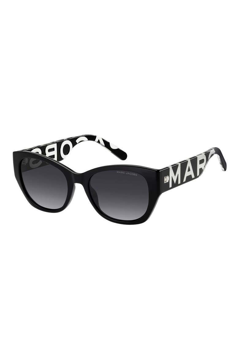 54mm Gradient Cat Eye Sunglasses, Alternate, color, BLACK/ DARK GREY