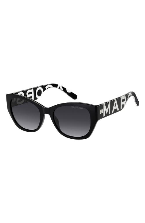 Marc Jacobs 807s Acetate Rectangle Sunglasses In Black/dark Grey