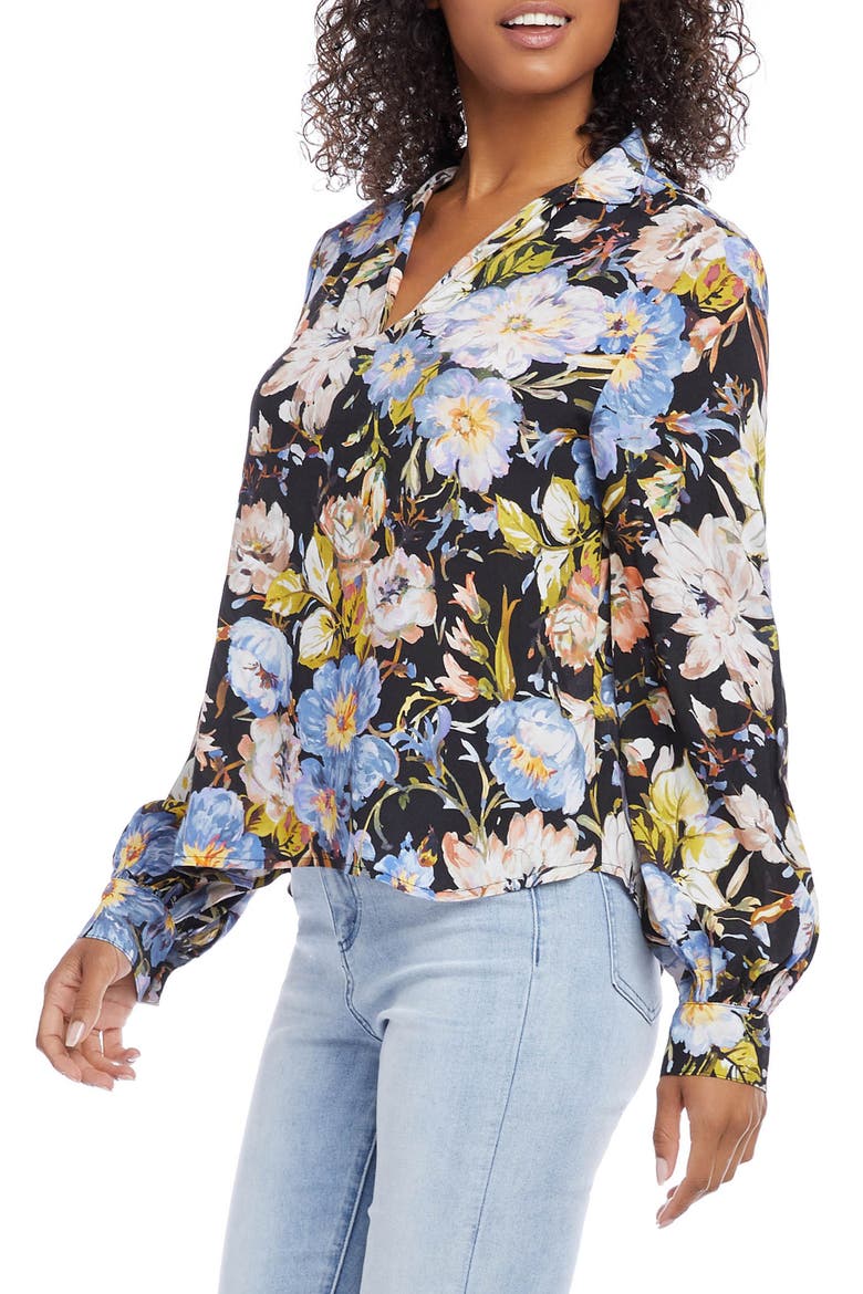 Spread Collar Top, Alternate, color, FLOWER PRINT