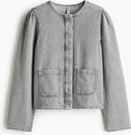 H&M Puff-sleeved Denim Jacket