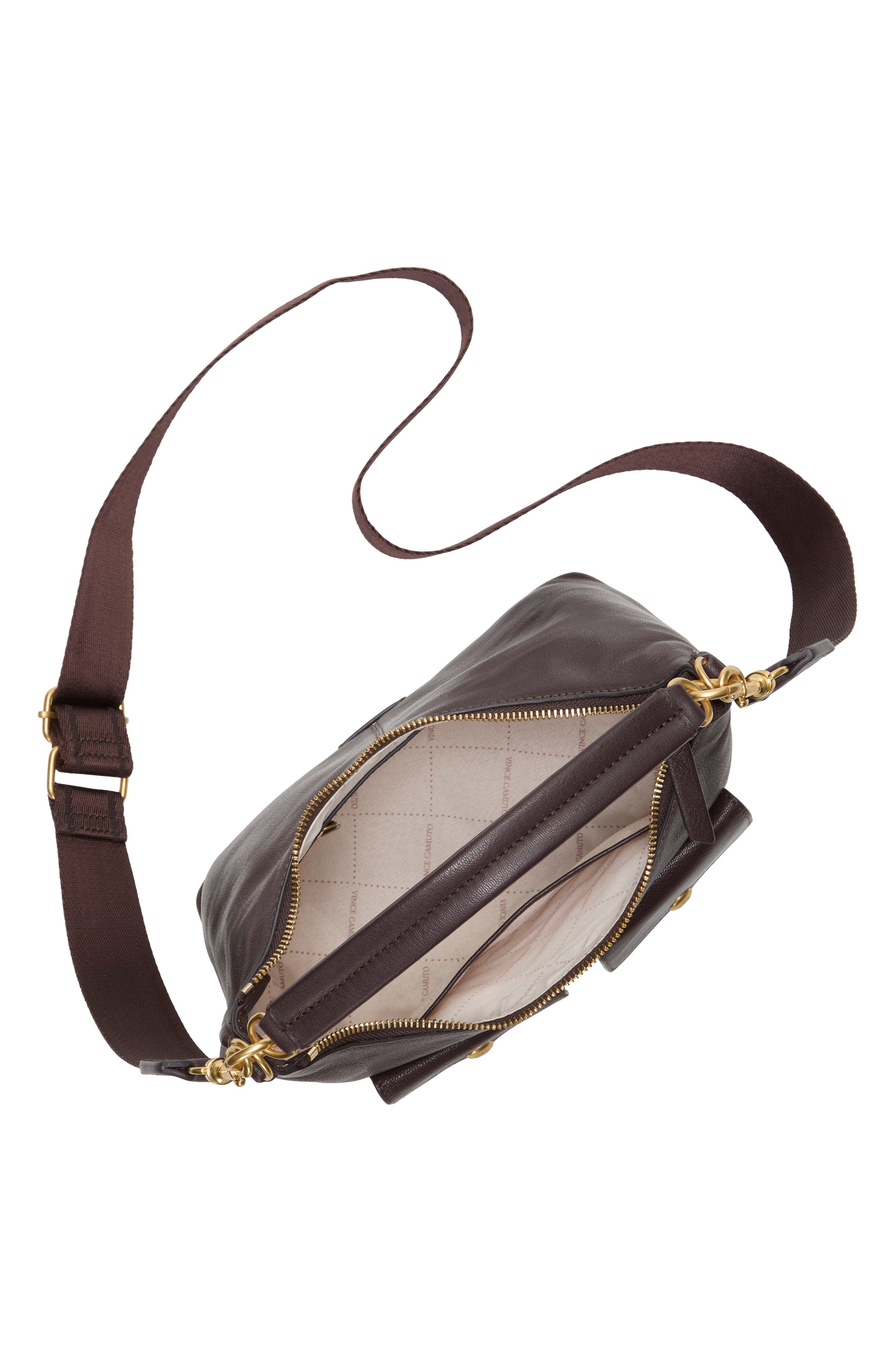 Carly Leather Shoulder Bag, Alternate, color, BROWN