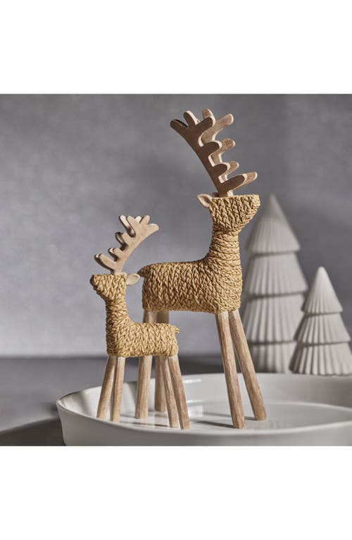 Zodax Lettice Set Of 2 Standing Deer Figurines In Brown