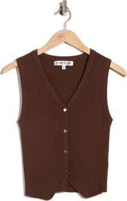 Madden Girl V-Neck Ribbed Sweater Vest