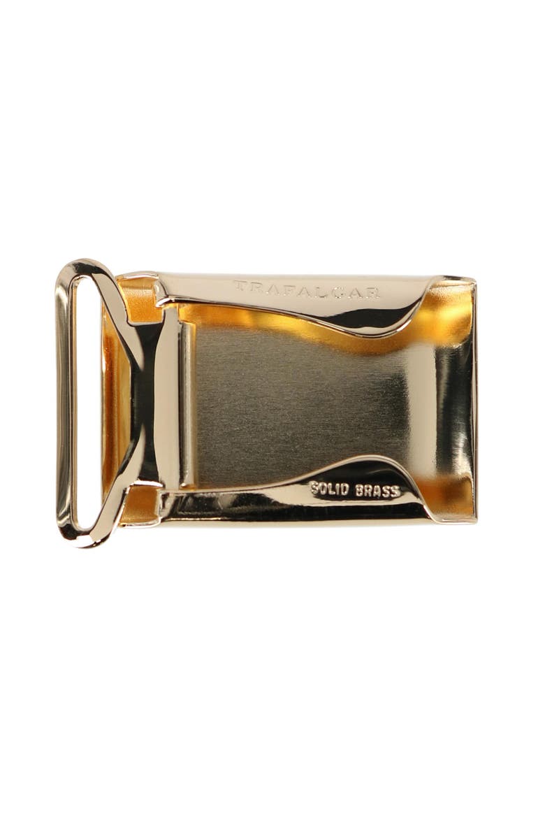 25mm Engine Turned Engraved Compression Belt Buckle with Small Loop, Alternate, color, Gold