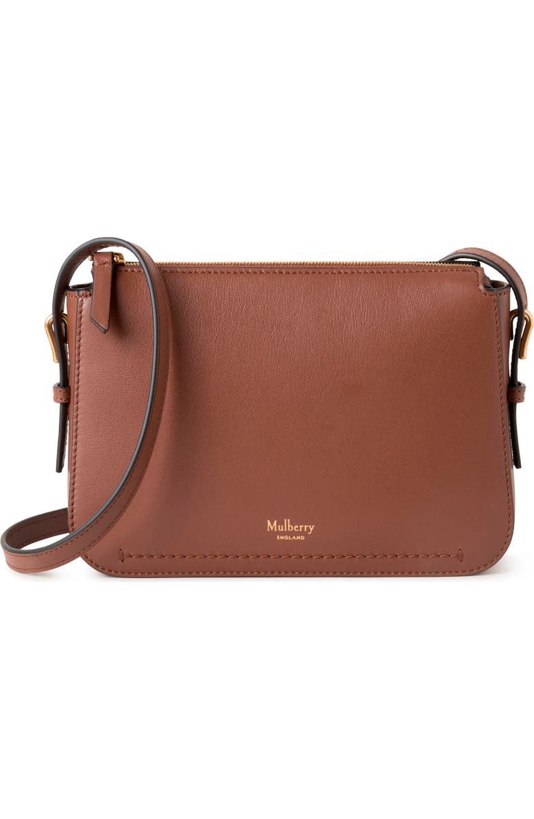 Mulberry Clovelly Leather Crossbody Bag, Main, color, Bright Oak