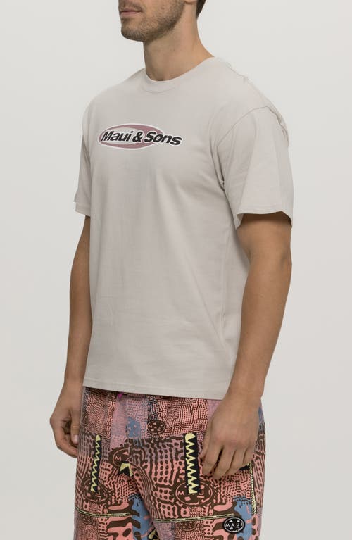 Maui And Sons Maui & Sons Flying Disc Cotton Graphic T-shirt In Cement