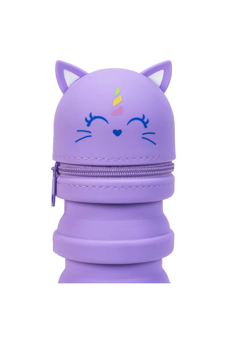 Retractable Pencil Case, Unicorn, Alternate, color, Purple