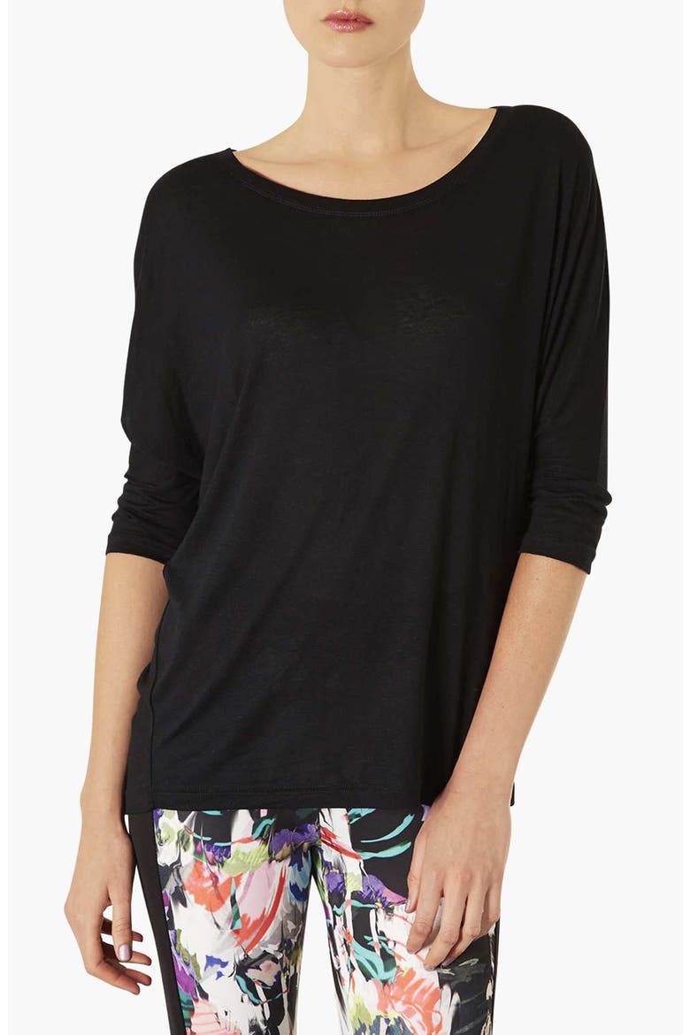 Elbow Sleeve Oversized Tee, Main, color, BLACK